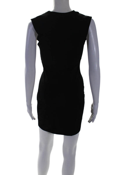 Susana Monaco Womens Sleeveless Deep V Neck Mini Sheath Dress Black Size XS