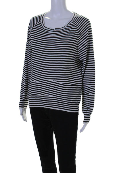 Zadig & Voltaire Women's Round Neck Long Sleeves Blouse Black Striped Size M