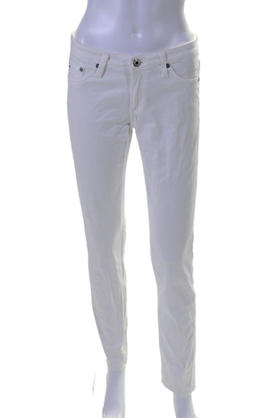 AG  Midrise Button Closure Pockets Straight Leg Jeans Pants White Size 27