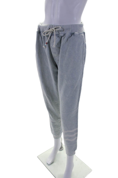 SOL ANGELES Womens Mid Rise Drawstring Knit Jogger Pants Blue Cotton Size Small