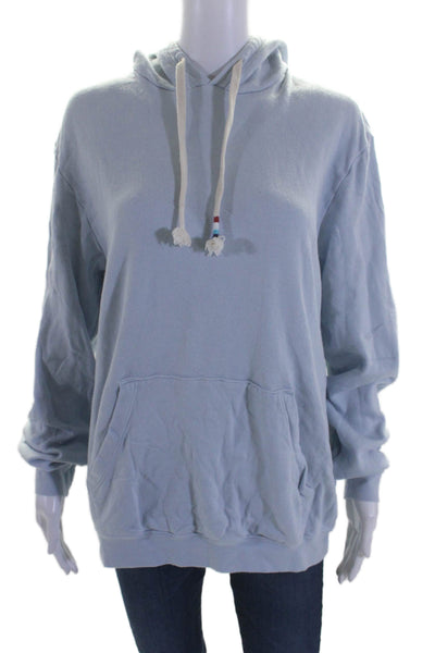 SOL ANGELES Womens Pullover Drawstring Hoodie Sweatshirt Blue Cotton Size Large