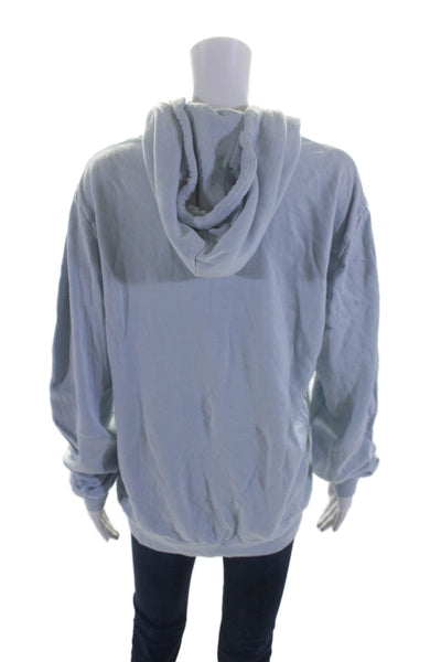 SOL ANGELES Womens Pullover Drawstring Hoodie Sweatshirt Blue Cotton Size Large