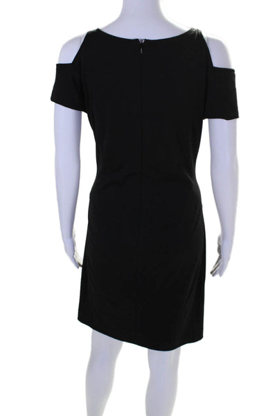 Z Spoke Zac Posen Women's Round Neck Short Sleeves Mini Dress Black Size 8