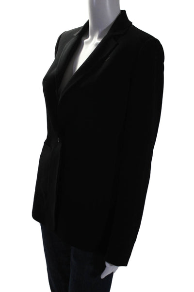 Elizabeth and James Womens Textured Lined V-neck Classic Blazer Black Size 2