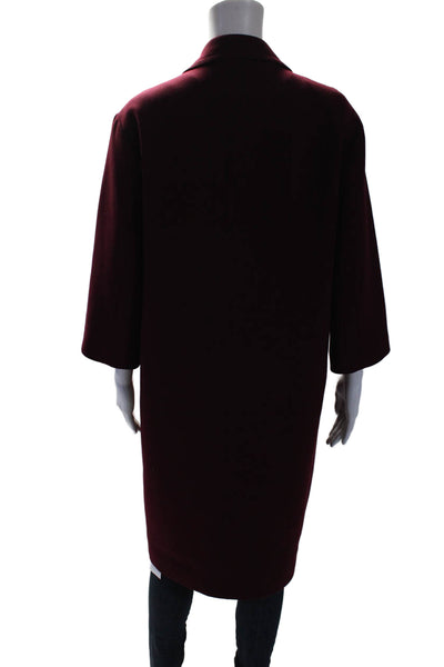 Toccin Womens Long Sleeves Open Front Winter Coat Wine Red Size Extra Small