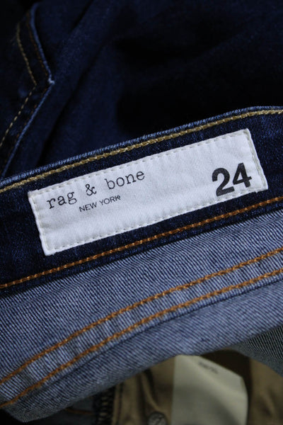 Rag & Bone Women's High Waist Dark Wash Straight Leg Jeans Pants Size 24