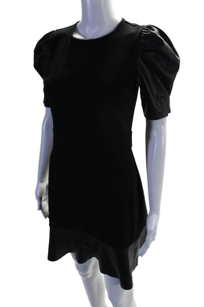 Michael Michael Kors Womens Faux Leather Trim A Line Dress Black Size XS