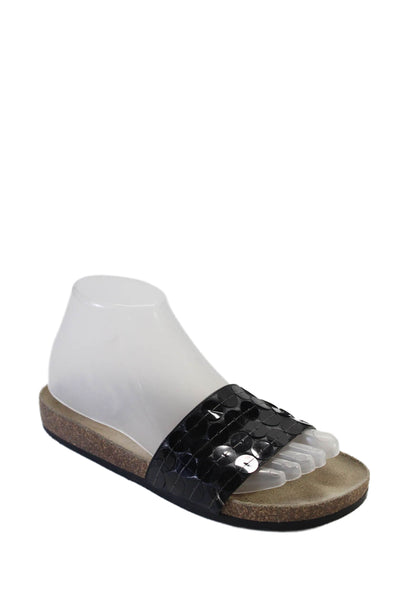 Marc Jacobs Womens Sequin One Strap Slide On Sandals Flats Black Size 39 9