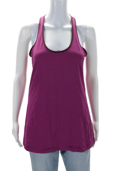 Lululemon Womens Scoop Neck Racerback Striped Tank Top Pink Size 12