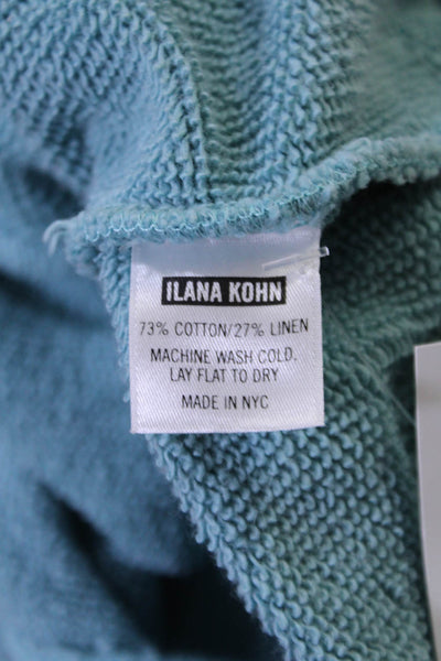 Ilana Kohn Womens Pull On High Rise Sweat Shorts Blue Cotton Size Large
