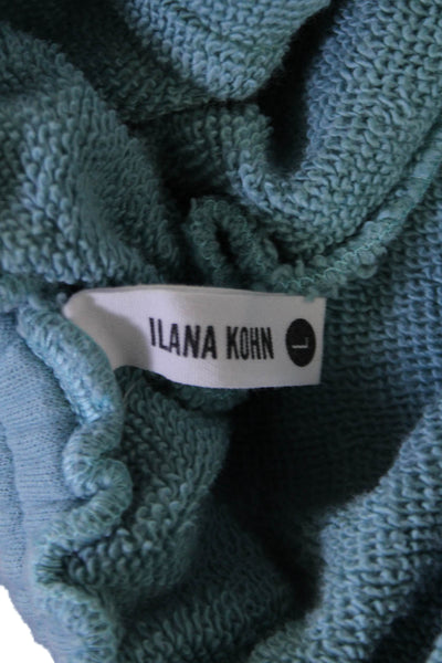 Ilana Kohn Womens Pull On High Rise Sweat Shorts Blue Cotton Size Large