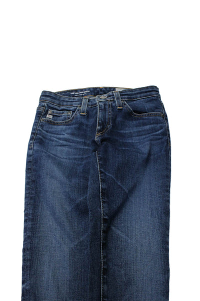 AG-ED Denim Womens Cotton Skinny Leg Patched Zipped Closure Jeans Blue Size 23