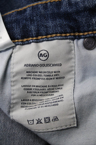 AG-ED Denim Womens Cotton Skinny Leg Patched Zipped Closure Jeans Blue Size 23