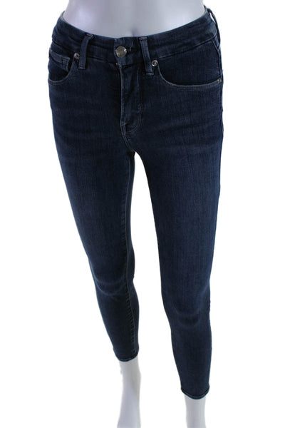Good American Womens Skinny Leg Medium Washed Buttoned Zip Up Jeans Blue Size 0