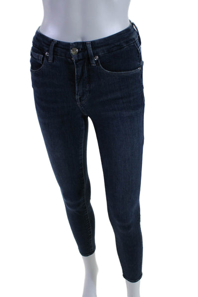 Good American Womens Skinny Leg Medium Washed Buttoned Zip Up Jeans Blue Size 0