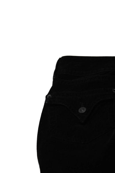 Hudson Womens Cotton Corduroy Soft Textured Flared Charmed Jeans Black Size 24