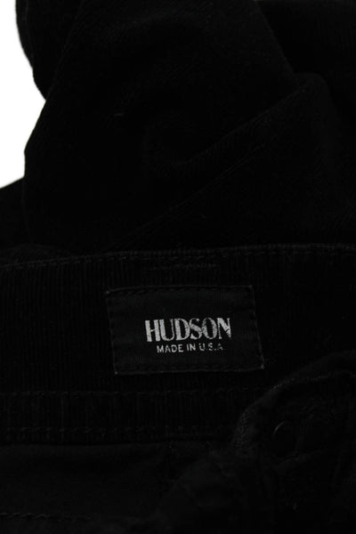 Hudson Womens Cotton Corduroy Soft Textured Flared Charmed Jeans Black Size 24