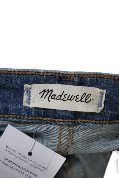 Madewell Womens Cotton Distressed Curvy Hight Waisted Skinny Jeans Blue Size 30