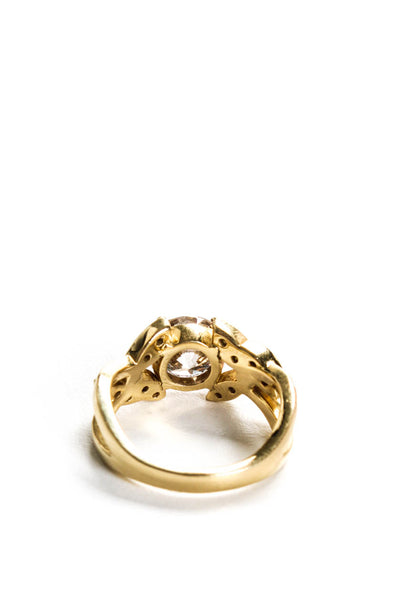 Designer Womens 14K Yellow Gold Diamond Ring Size 8 7.3g