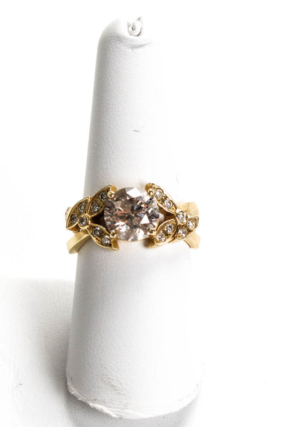 Designer Womens 14K Yellow Gold Diamond Ring Size 8 7.3g