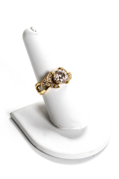 Designer Womens 14K Yellow Gold Diamond Ring Size 8 7.3g