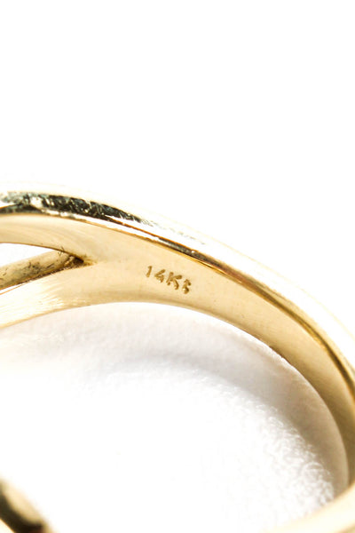 Designer Womens 14K Yellow Gold Diamond Ring Size 8 7.3g
