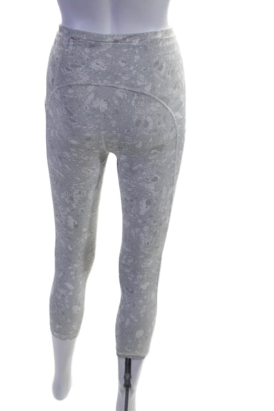 Lululemon Womens Abstract Print Mid-Rise Cropped Activewear Leggings Gray Size 4