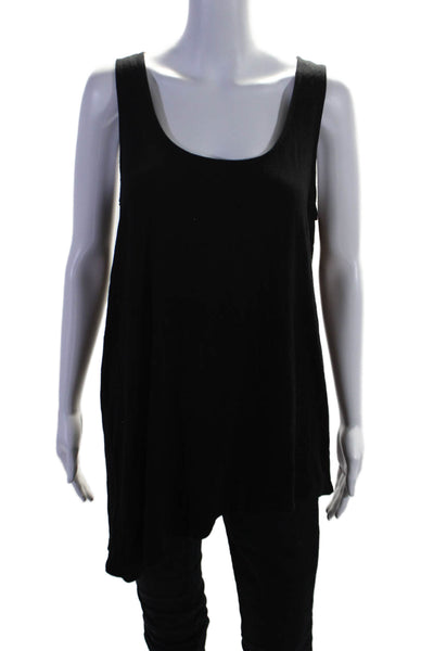 Eileen Fisher Women Scoop Neck Sleeveless Tunic Blouse Black Size M