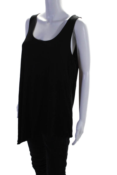 Eileen Fisher Women Scoop Neck Sleeveless Tunic Blouse Black Size M