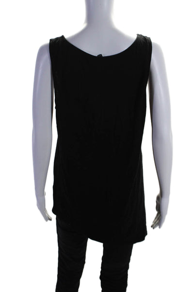 Eileen Fisher Women Scoop Neck Sleeveless Tunic Blouse Black Size M