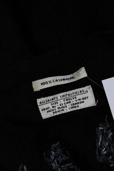 AllSaints Co Ltd Spitalfields Womens Long Sleeves Cashmere Cardigan Black Size S