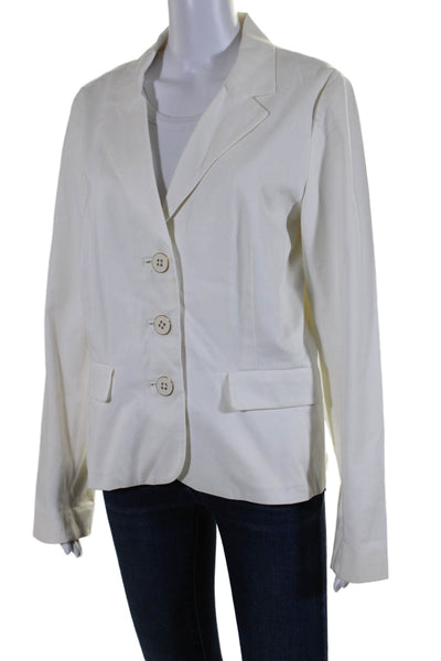 Lilly Pulitzer Womens Cotton Charmed Button Accented Blazer White Size 12