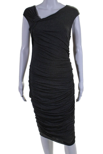 Bailey 44 Women's V-Neck Sleeveless Rouge Bodycon Midi Dress Gray Size S