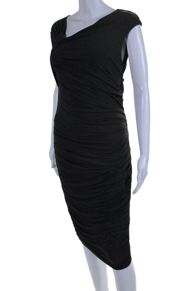 Bailey 44 Women's V-Neck Sleeveless Rouge Bodycon Midi Dress Gray Size S