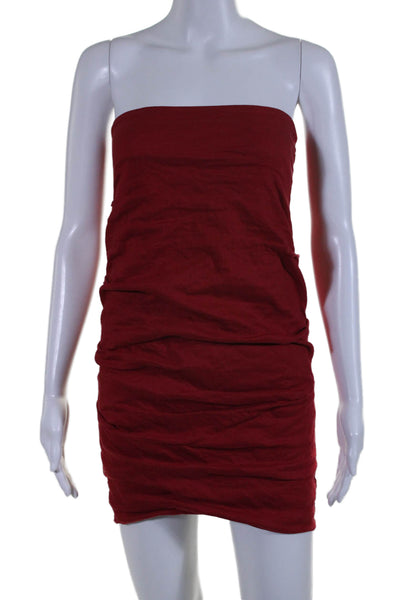 Artelier Nicole Miller Womens Rouge Square Neck Sleeveless Mini Dress Red Size 6