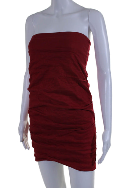 Artelier Nicole Miller Womens Rouge Square Neck Sleeveless Mini Dress Red Size 6