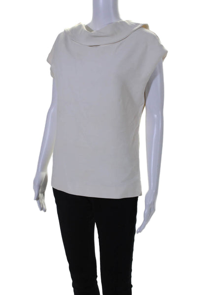 Marni Womens Short Sleeves Blouse Ivory White Cotton Blend Size EUR 40