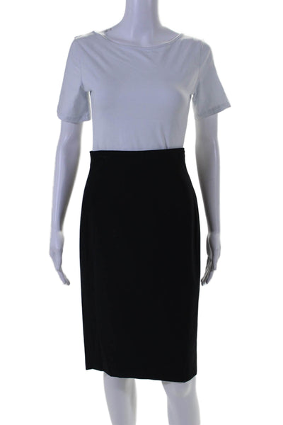 Calvin Klein Collection Womens Knee Length Pencil Skirt Black Wool Size 4