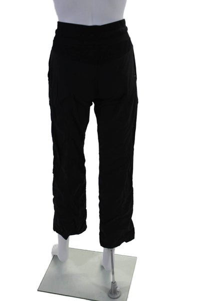 Lululemon Womens Textured Lined Drawstring Elastic Waist Capri Joggers Black Siz