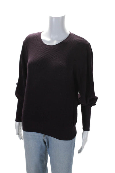 Cotton By Autumn Cashmere Womens Long Sleeves Sweater Purple Size Medium