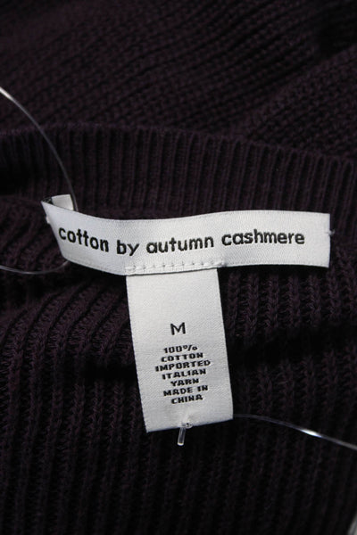 Cotton By Autumn Cashmere Womens Long Sleeves Sweater Purple Size Medium