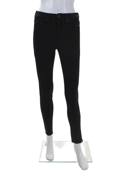 Rag & Bone Jean Womens Mid Rise Skinny Leg Jeans Equestrian Black Cotton Size 26