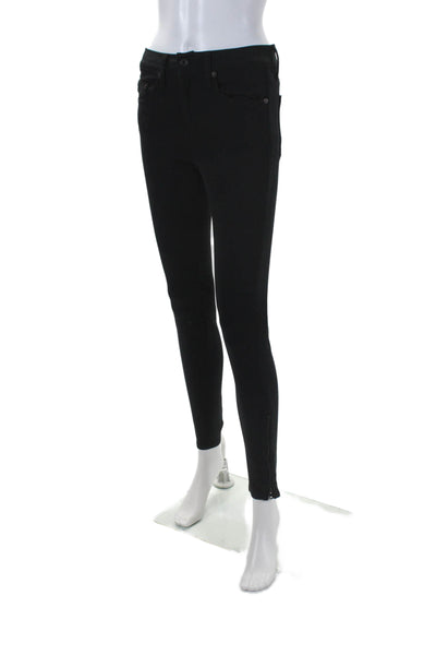 Rag & Bone Jean Womens Mid Rise Skinny Leg Jeans Equestrian Black Cotton Size 26
