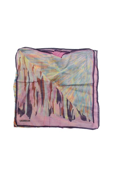 Missoni Womens Pink Multicolor Printed Square Scarf