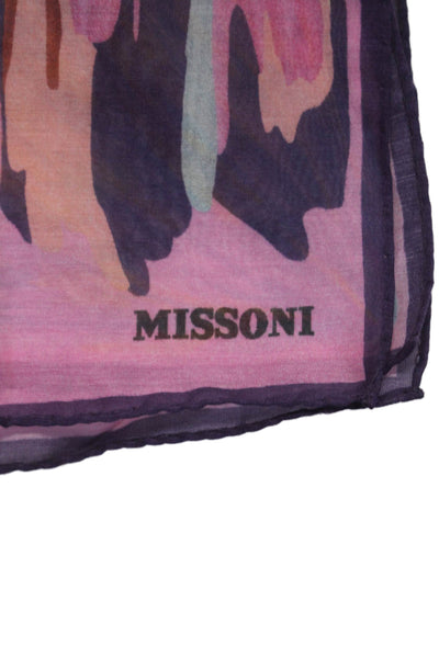 Missoni Womens Pink Multicolor Printed Square Scarf