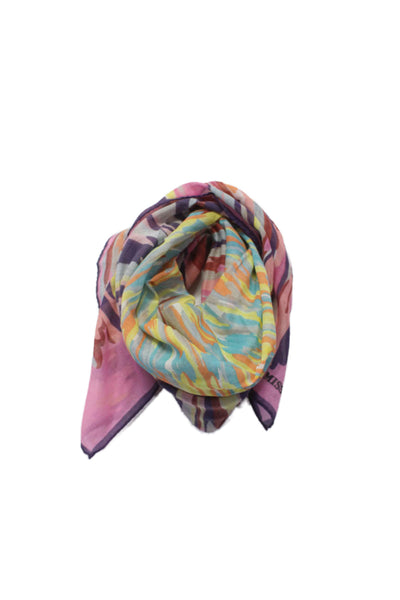 Missoni Womens Pink Multicolor Printed Square Scarf