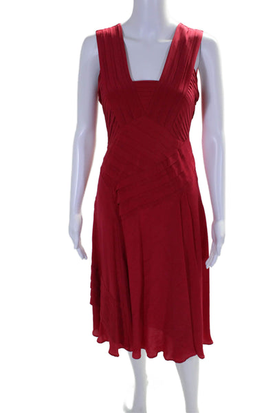 Nanette Lepore Womens Textured Sleeveless Sleek Full Zip Dress Red Size 8