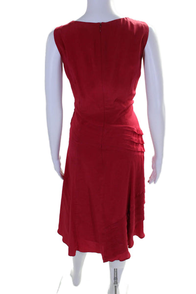 Nanette Lepore Womens Textured Sleeveless Sleek Full Zip Dress Red Size 8