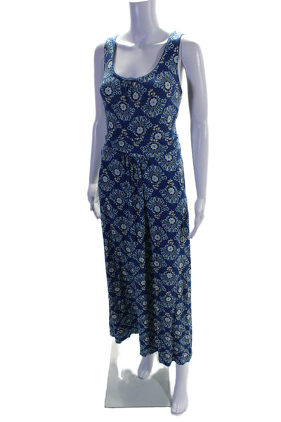 Boden Womens Floral Print Sleeveless A Line Maxi Dress Blue White Size 12