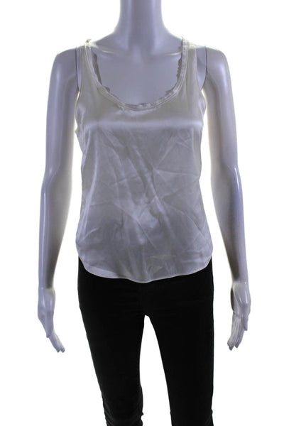 Fleur du Mal Womens Sheer Short Sleeve Button Up Blouse Top Cream Size XS